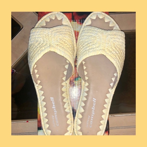 raffia slide sandals